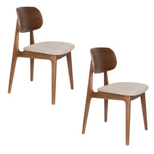 Marais Eetkamerstoelen Walnoot kleur - Set van 2