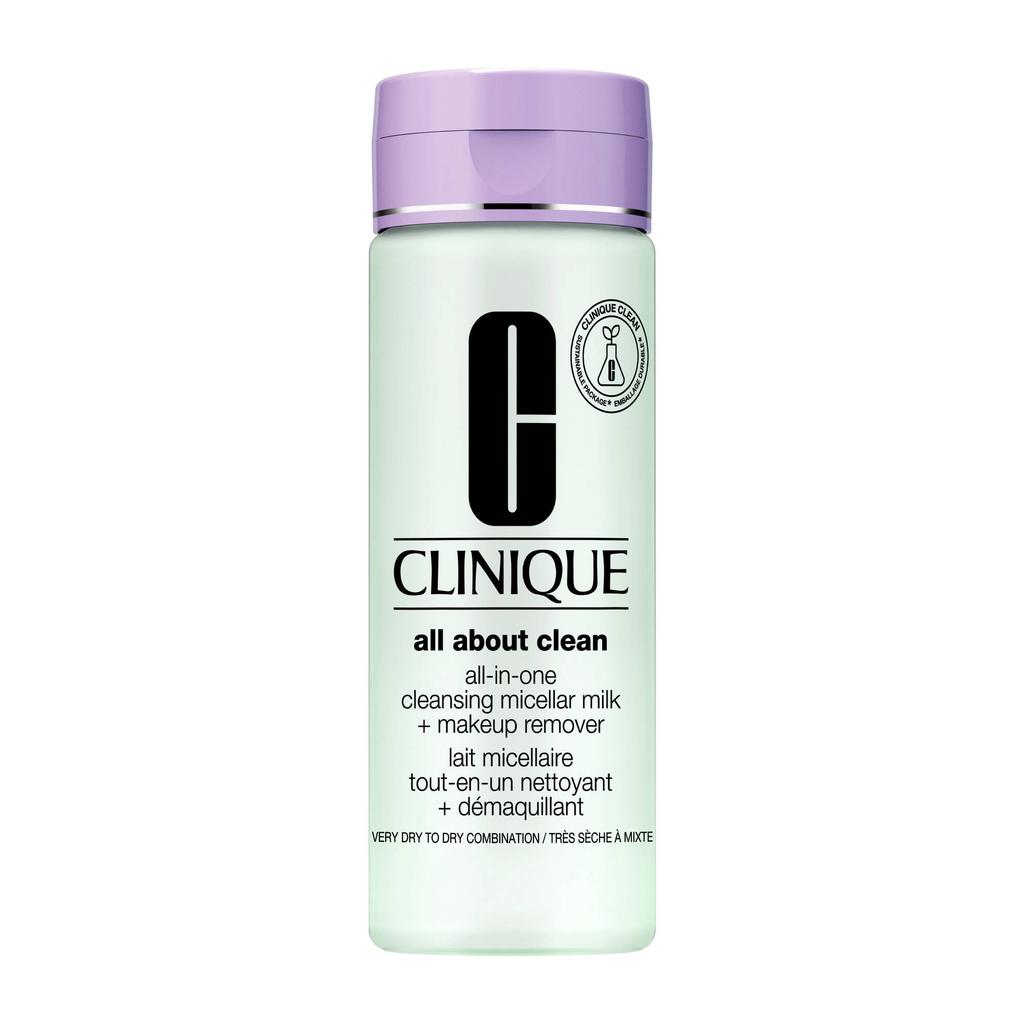 Clinique All About All-in-One Micellaire Reinigingsmelk + Make-up Remover voor Zeer Droge tot Gemengde Huid - 200 ml