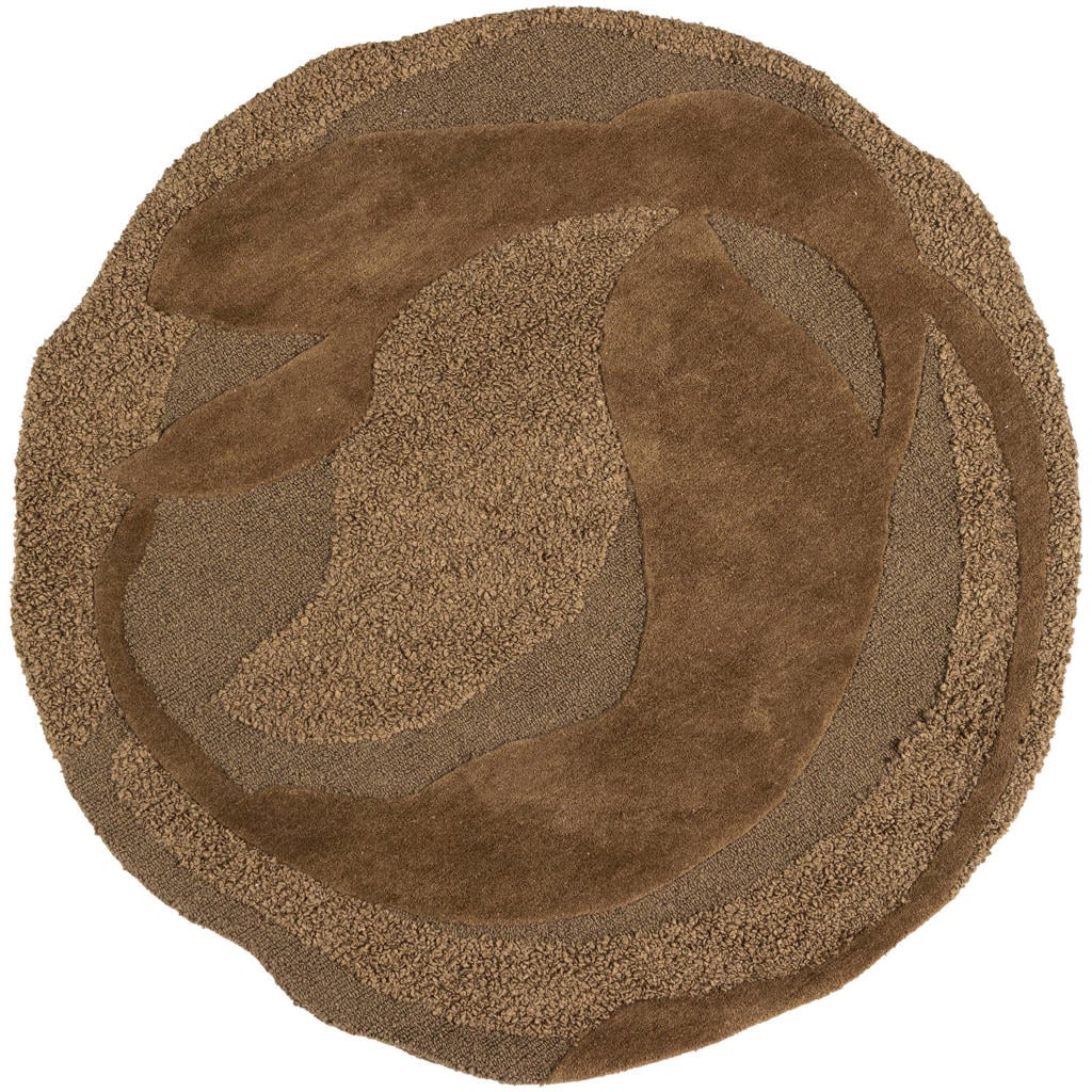 WOOOD Orvi Vloerkleed - Wol/Polyester - Bruin - Ø160 cm