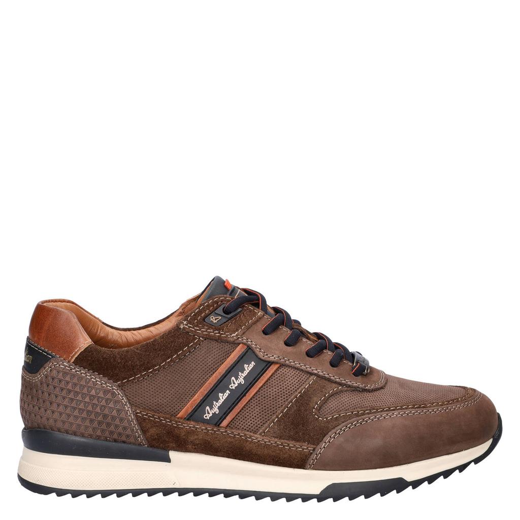 Bruine heren Australian Filmon leren sneakers - met veters