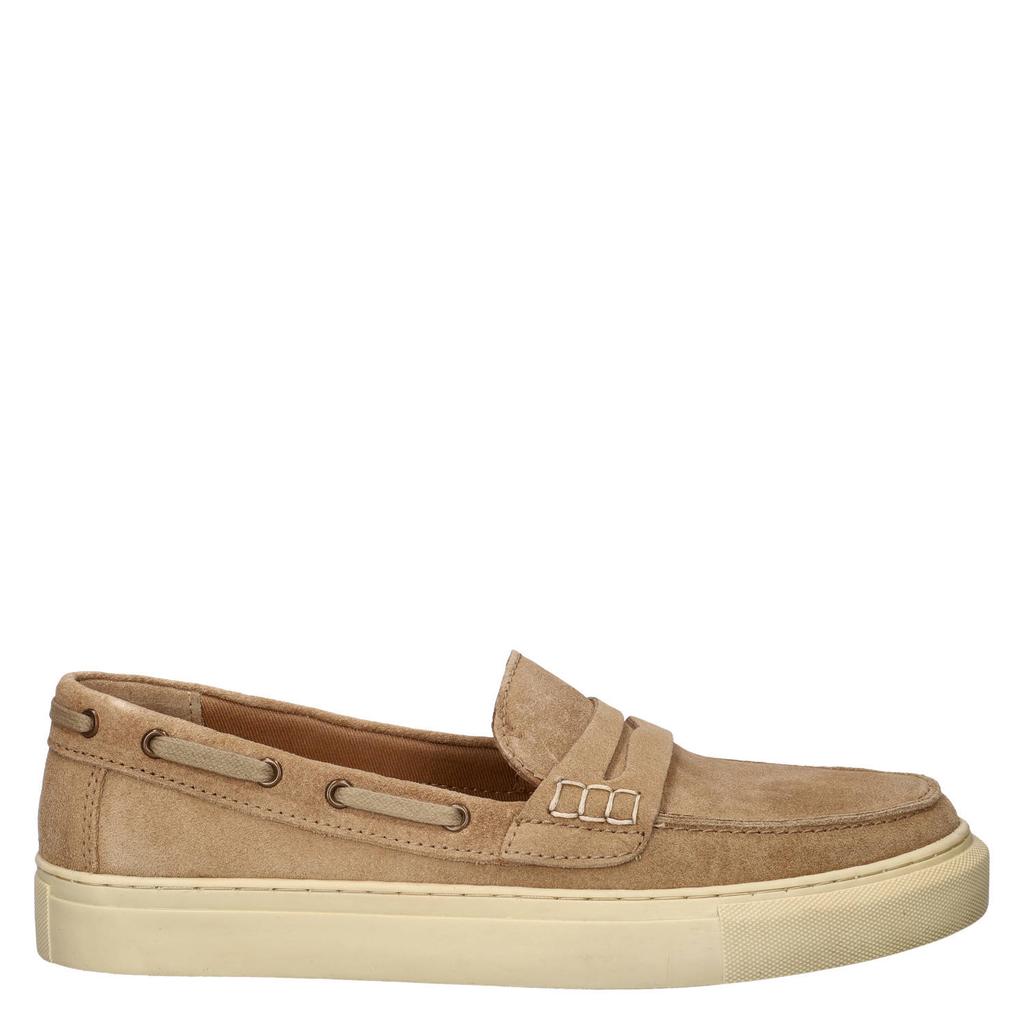 Beige heren Cafe Moda suède loafers -