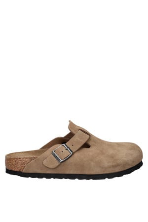 Boston suède clogs - lichtbruin