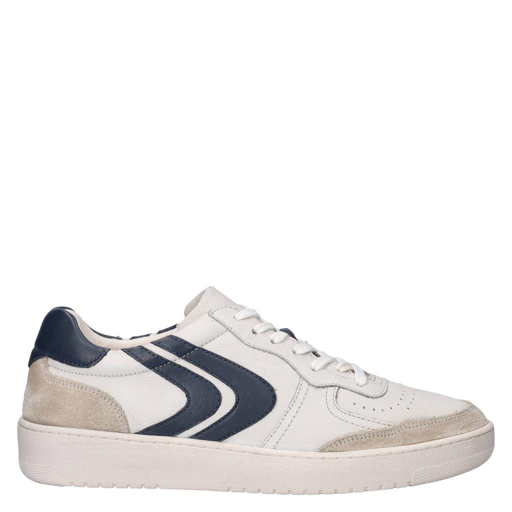 Wit en blauwe heren Cafe Moda leren sneakers - met veters