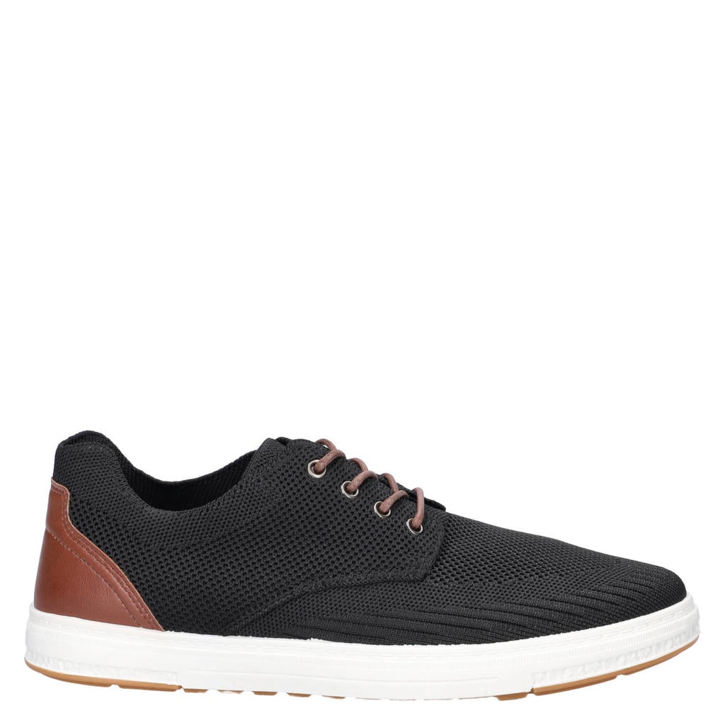 Zwarte heren Bottesini Fly Knit sneakers - van nylon met veters