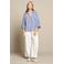 LOLALIZA gestreepte blouse met linnen - ecru