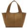 Mango leren shopper lichtbruin