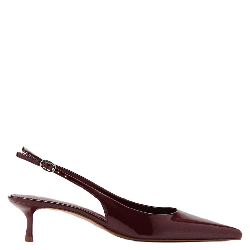 Bordeaux dames Mango imitatieleren slingback pumps met hak - met gesp