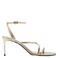 Mango imitatieleren sandalen met naaldhak - goud