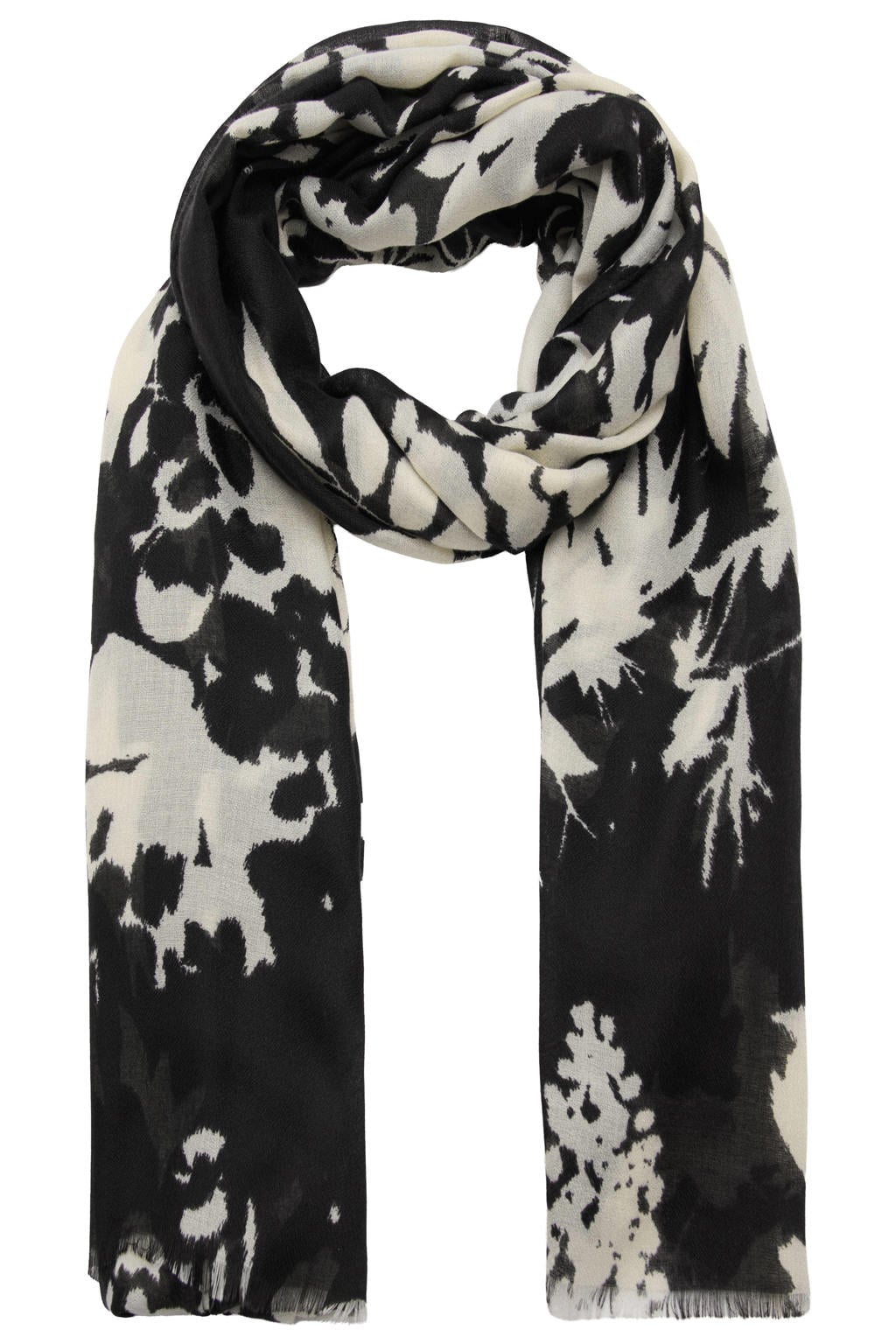 Mango sjaal met all over print zwart