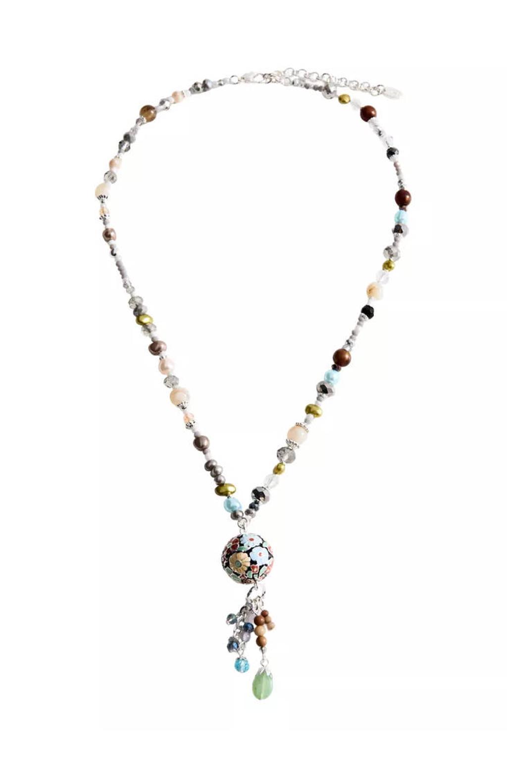 Mango kralenketting zilverkleurig