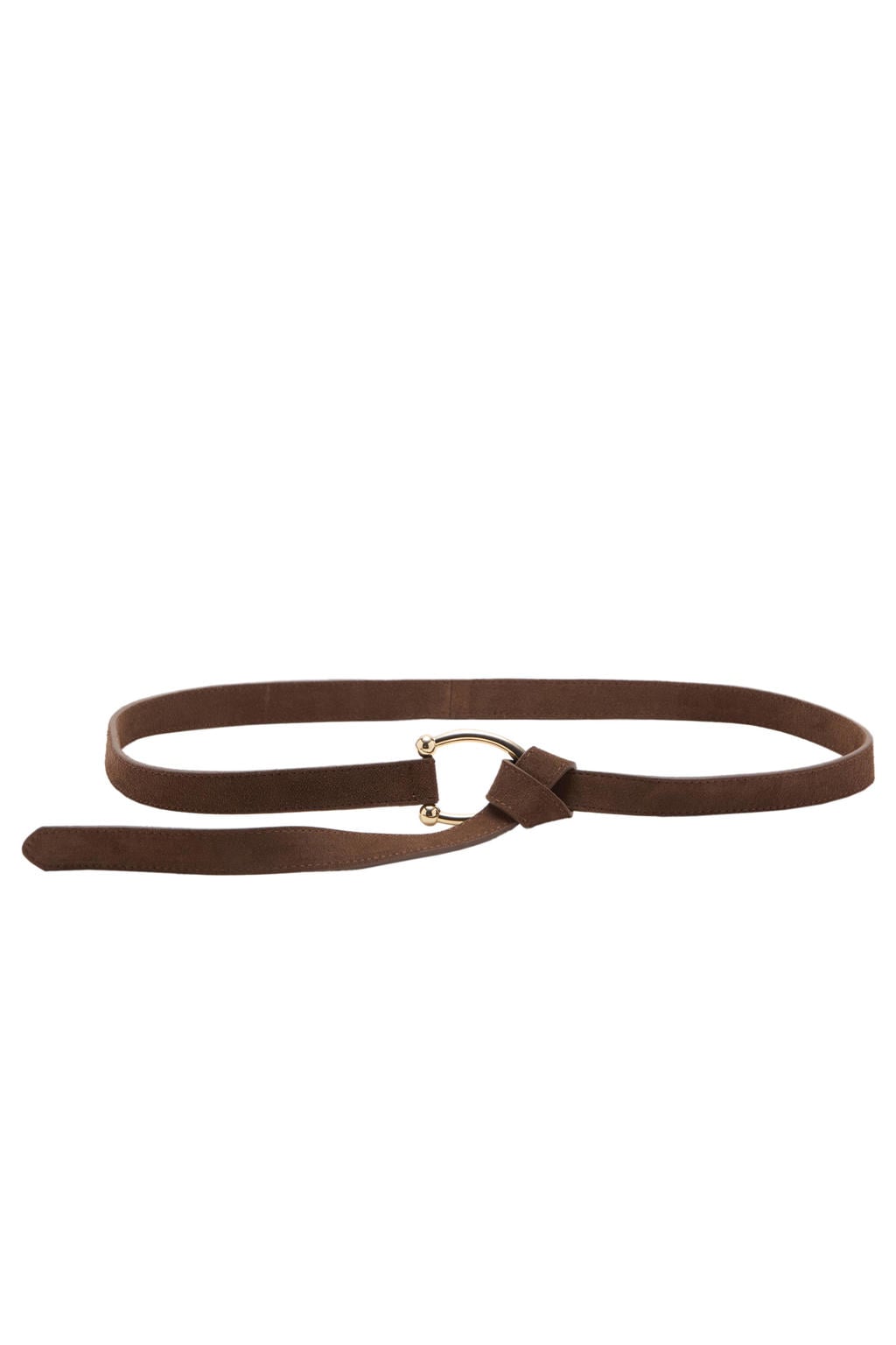 Mango suede riem bruin