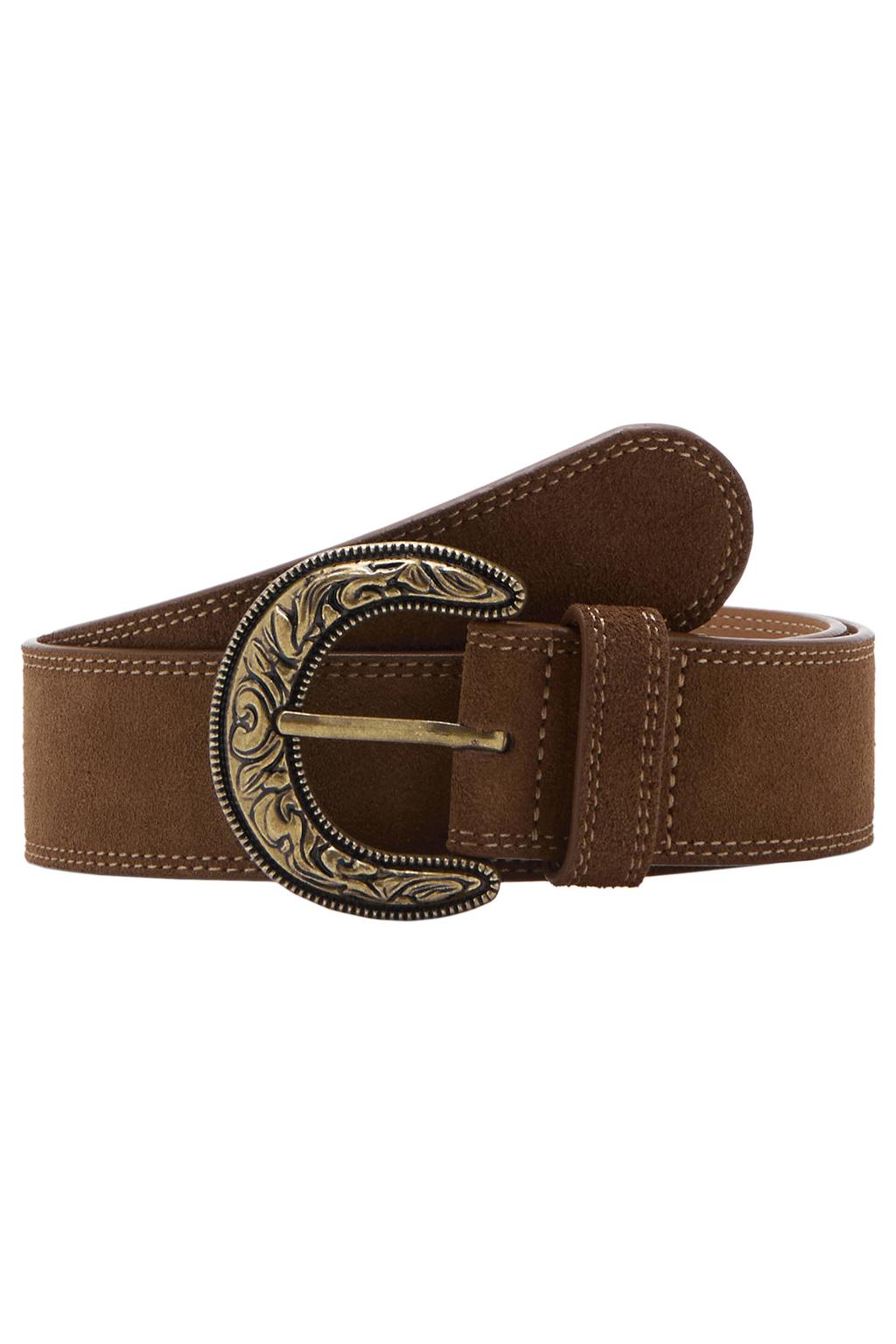 Mango leren riem bruin