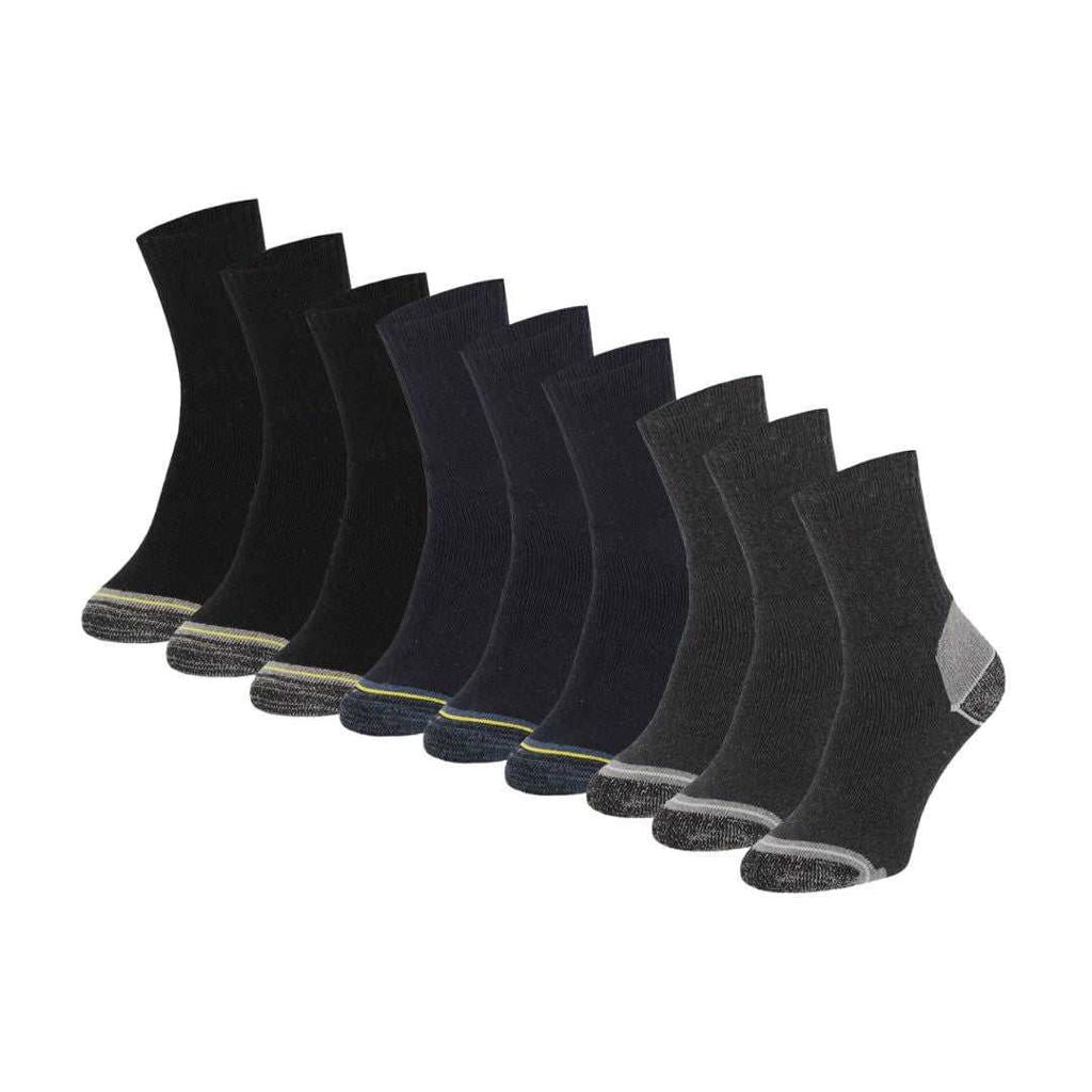 Morethansocks Werksokken - Badstof zool - 9-Pak