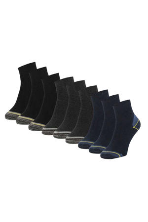 Quarter werksokken - Multicolor - 9-Pack