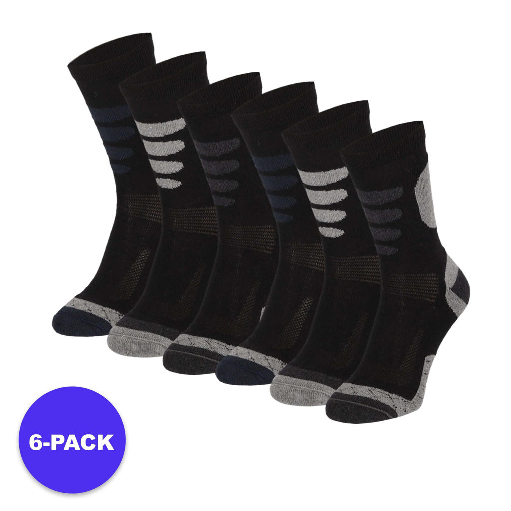 Apollo Wandelsokken - Multi zwart - 6-Pack