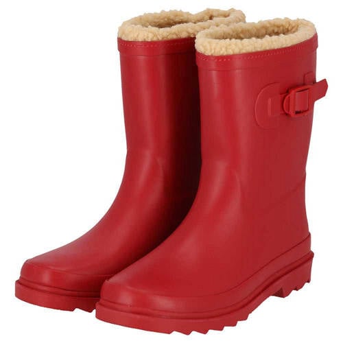 XQ Regenlaarzen kinderen Unisex Fake Fur voering – Rood