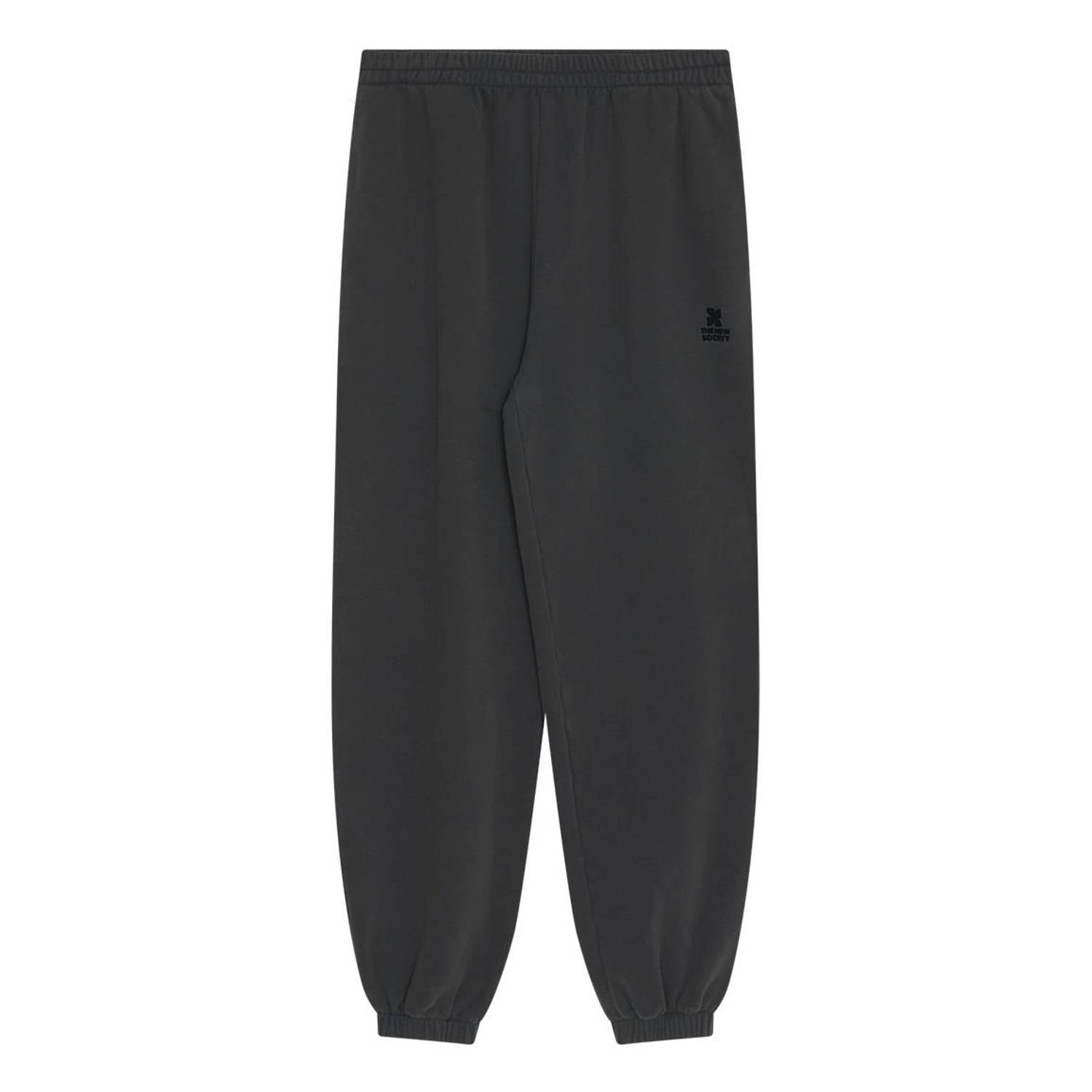 The New Society loose fit broek met logo donkerblauw
