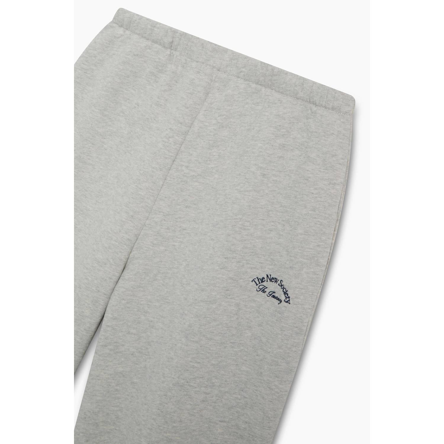 The New Society loose fit broek met tekstprint lichtgrijs