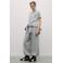 The New Society loose fit broek met tekstprint - lichtgrijs