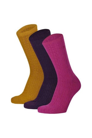 Bamboe sokken - Kabelstructuur - 6-Pack