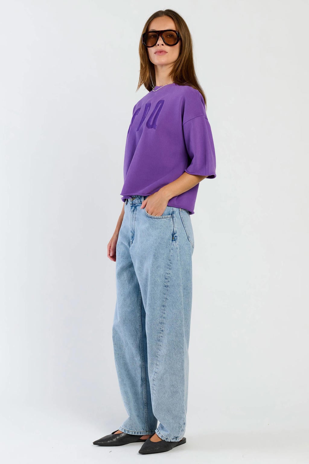 Spooq the label sweater met logo - paars