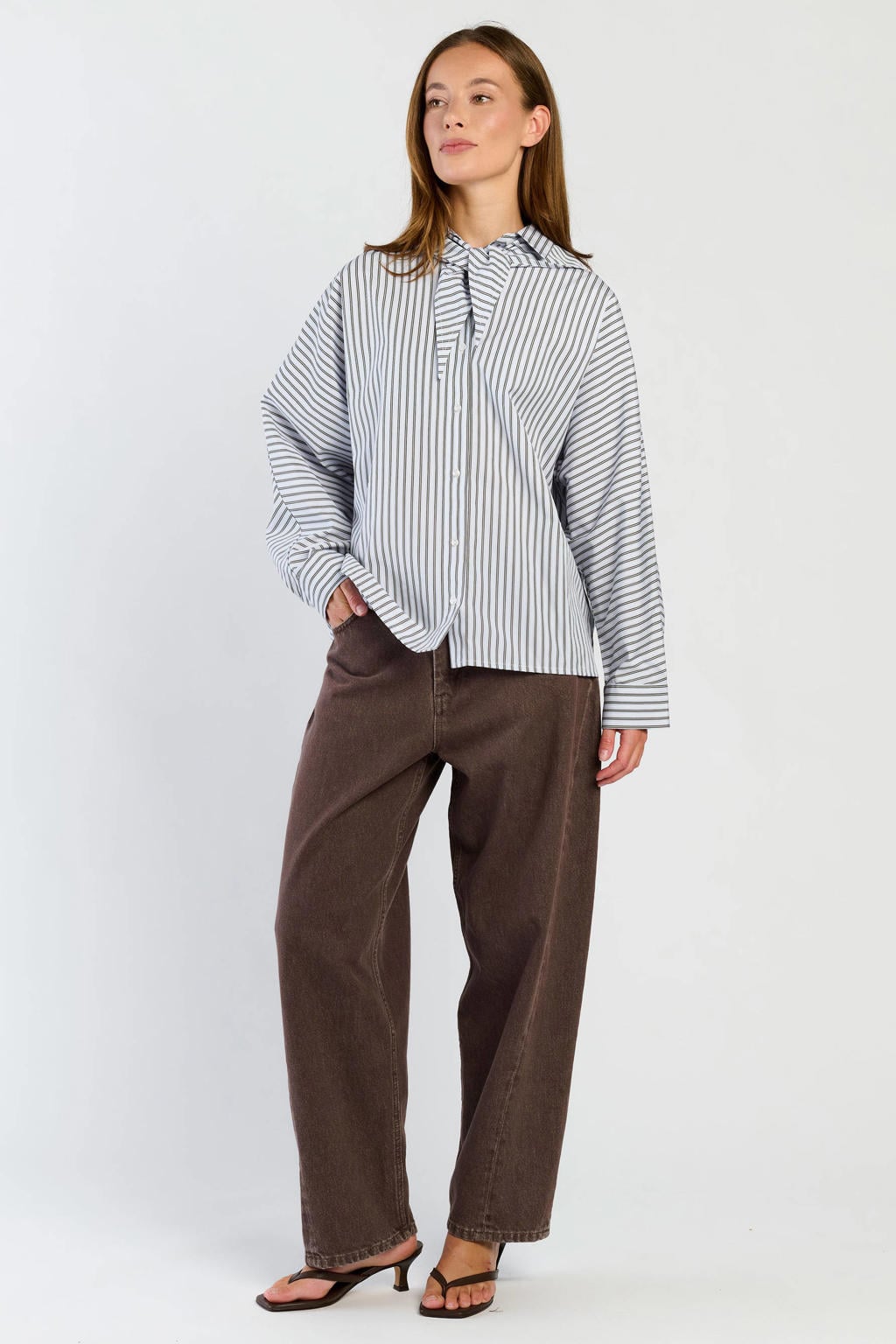 Spooq the label gestreepte top - ecru/blauw