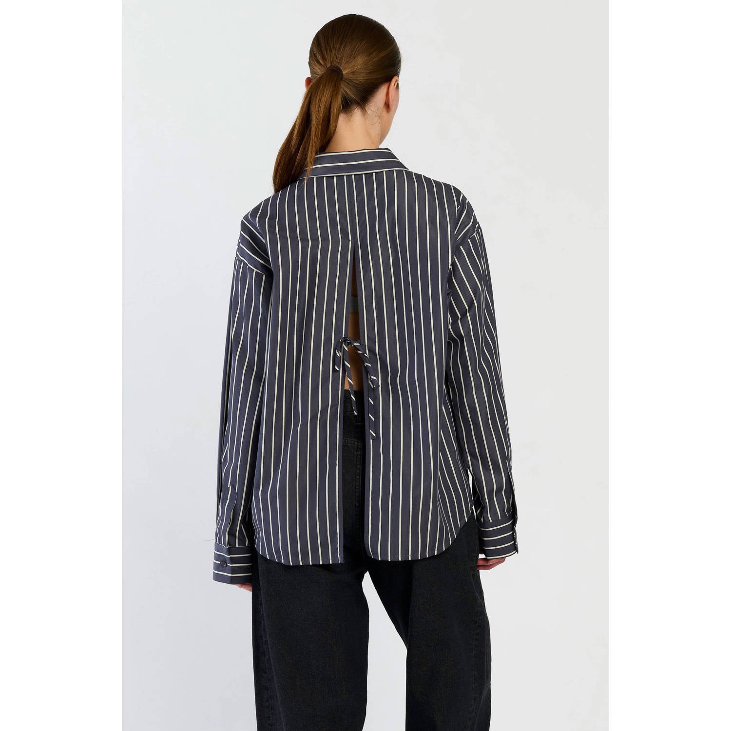 Spooq the label gestreepte top donkerblauw ecru