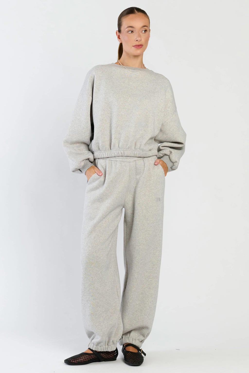 Spooq the label katoenen sweater - grijs
