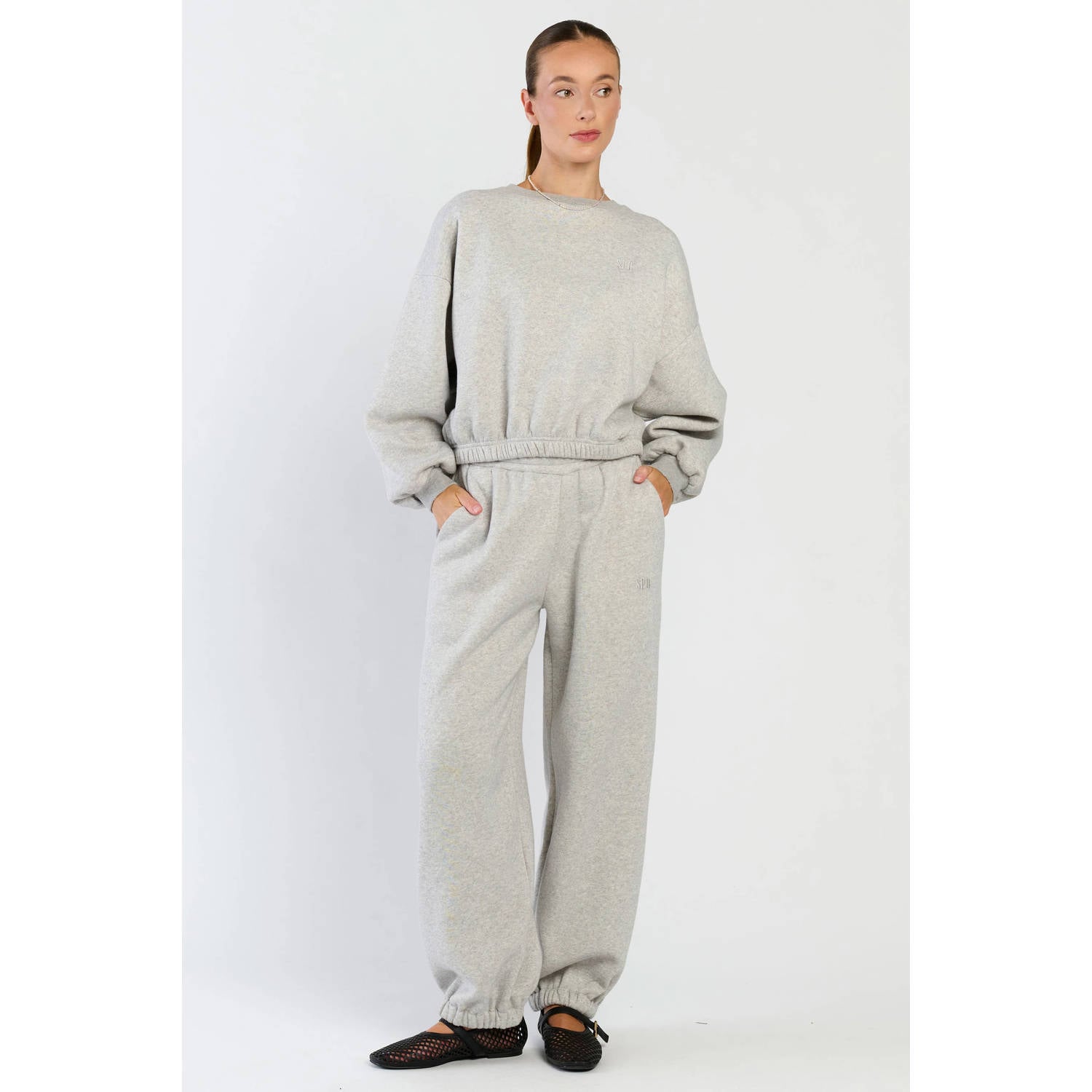 Spooq the label katoenen sweater grijs