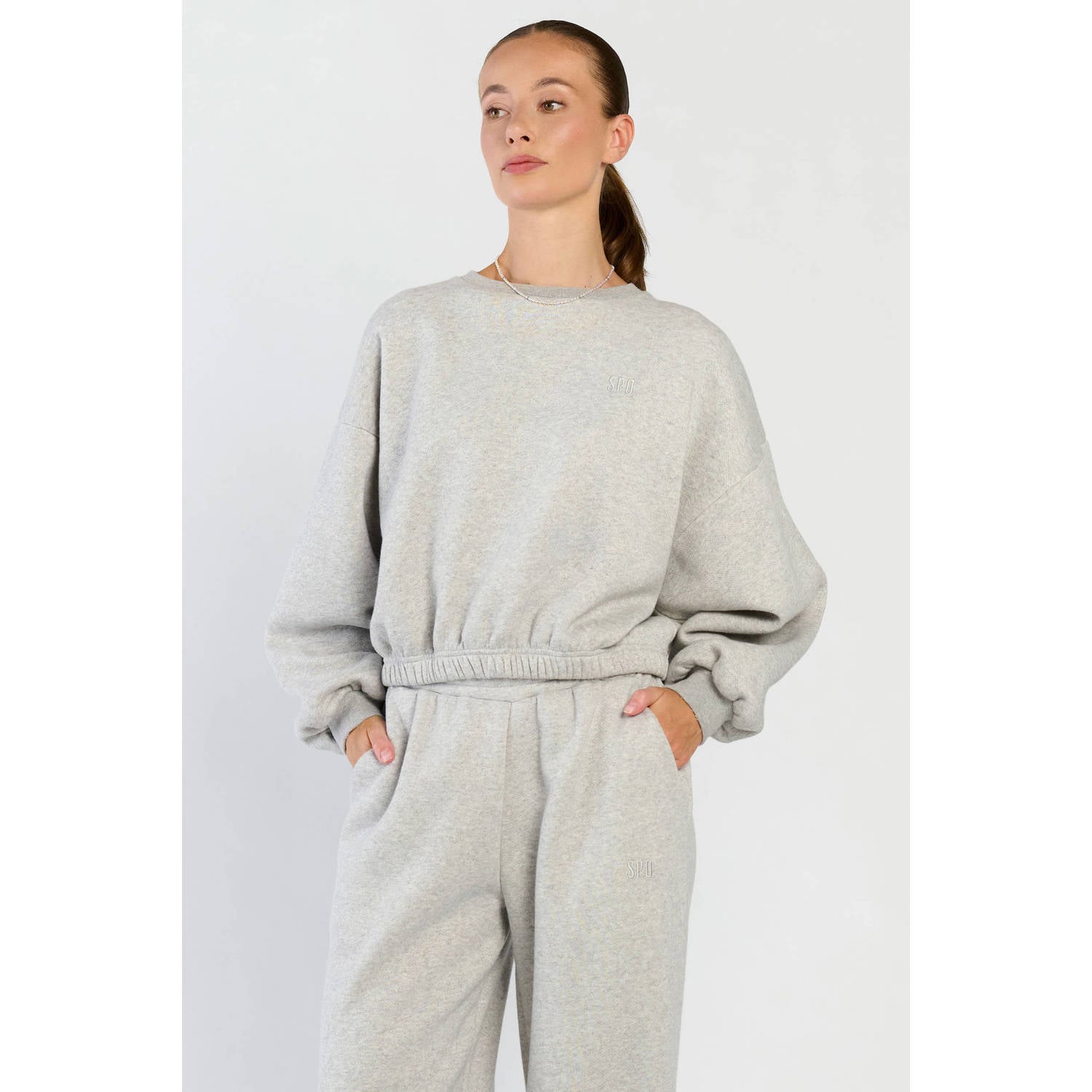 Spooq the label katoenen sweater grijs