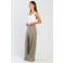 Spooq the label high waist wide leg broek met krijtstreep - grijs/ecru