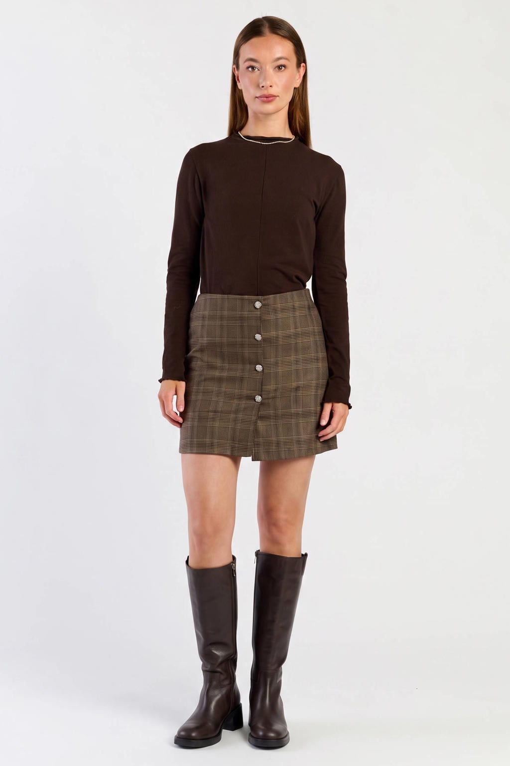 Bruine dames Spooq the label voorzien van knoopsluiting