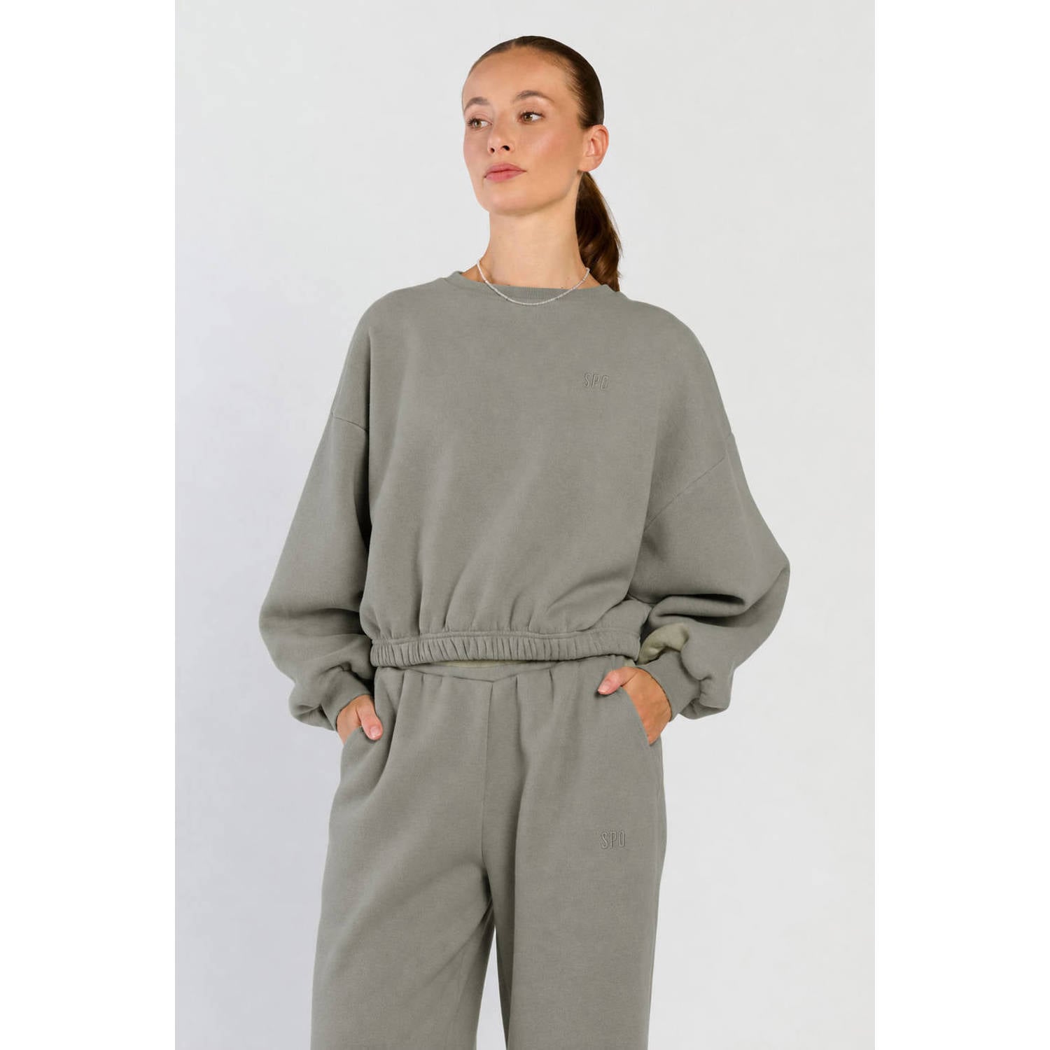 Spooq the label katoenen sweater grijs