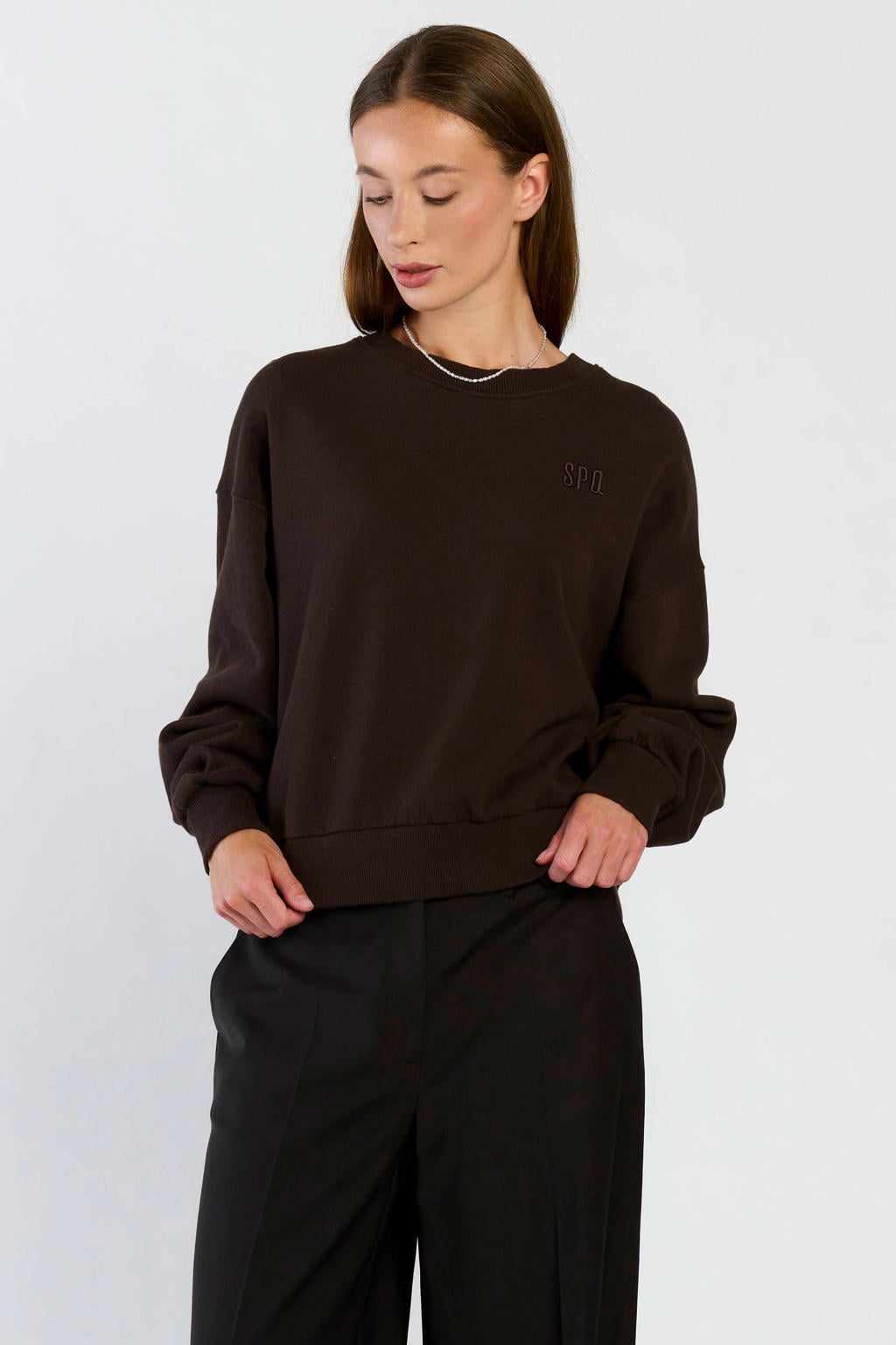 Donkerbruin en lichtgele dames Spooq the label met lange mouwen