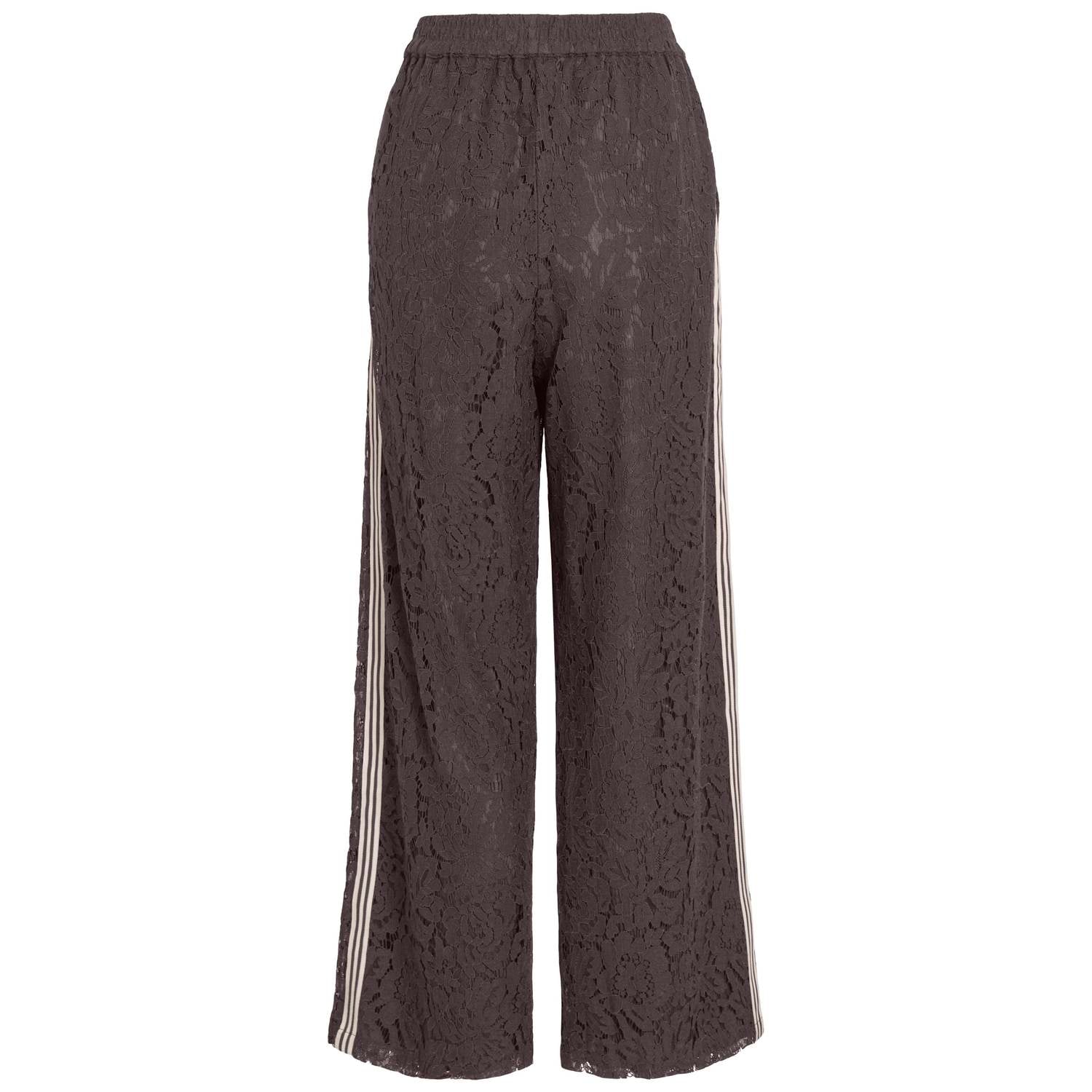 VILA kanten straight leg casual broek donkerpaars
