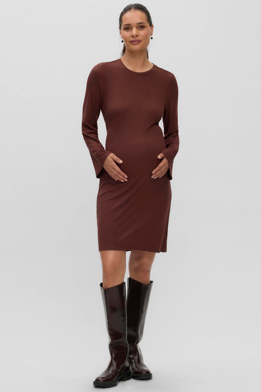 MAMALICIOUS zwangerschaps maxi jurk - bruin