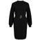 VILA Viricky L/S Short Belted Knit Dress/Ka gebreide mini jurk - zwart