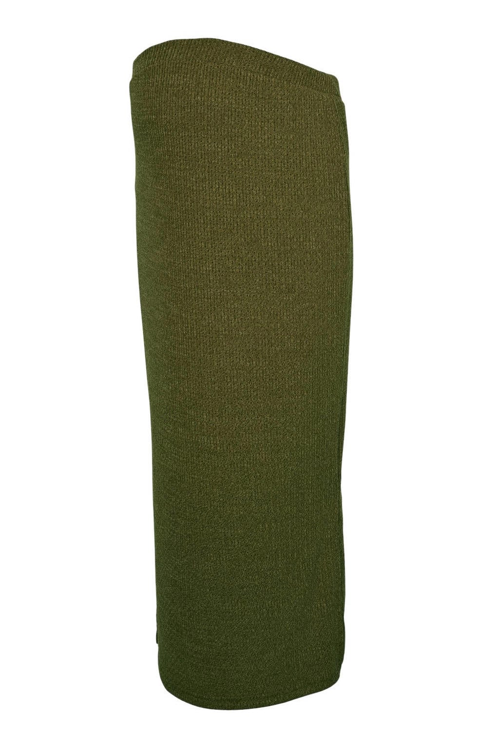 Groene dames MAMALICIOUS gebreide zwangerschaps midi rok van polyester met regular waist, elastische tailleband en effen