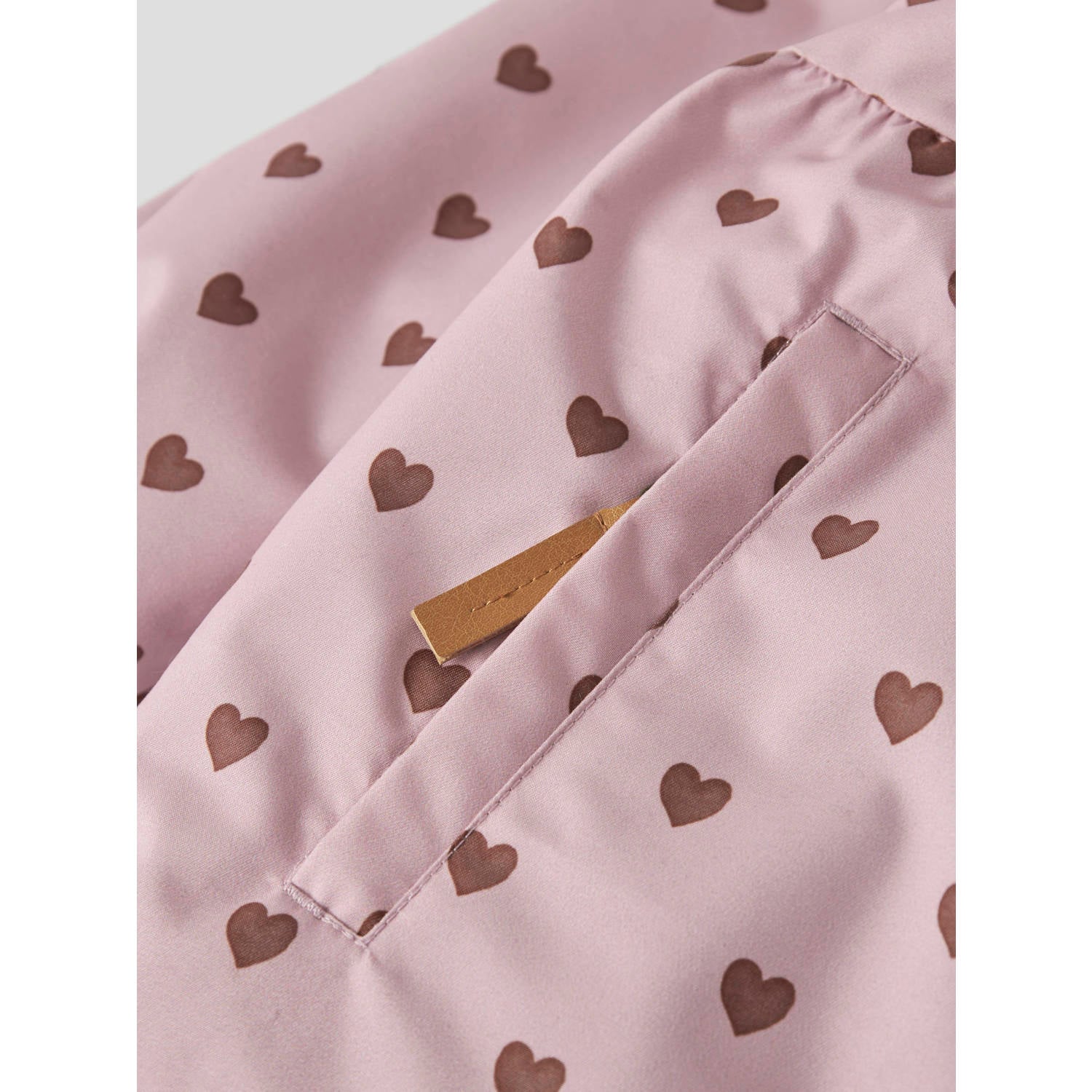 LIL' ATELIER MINI winterjas met print roze bruin