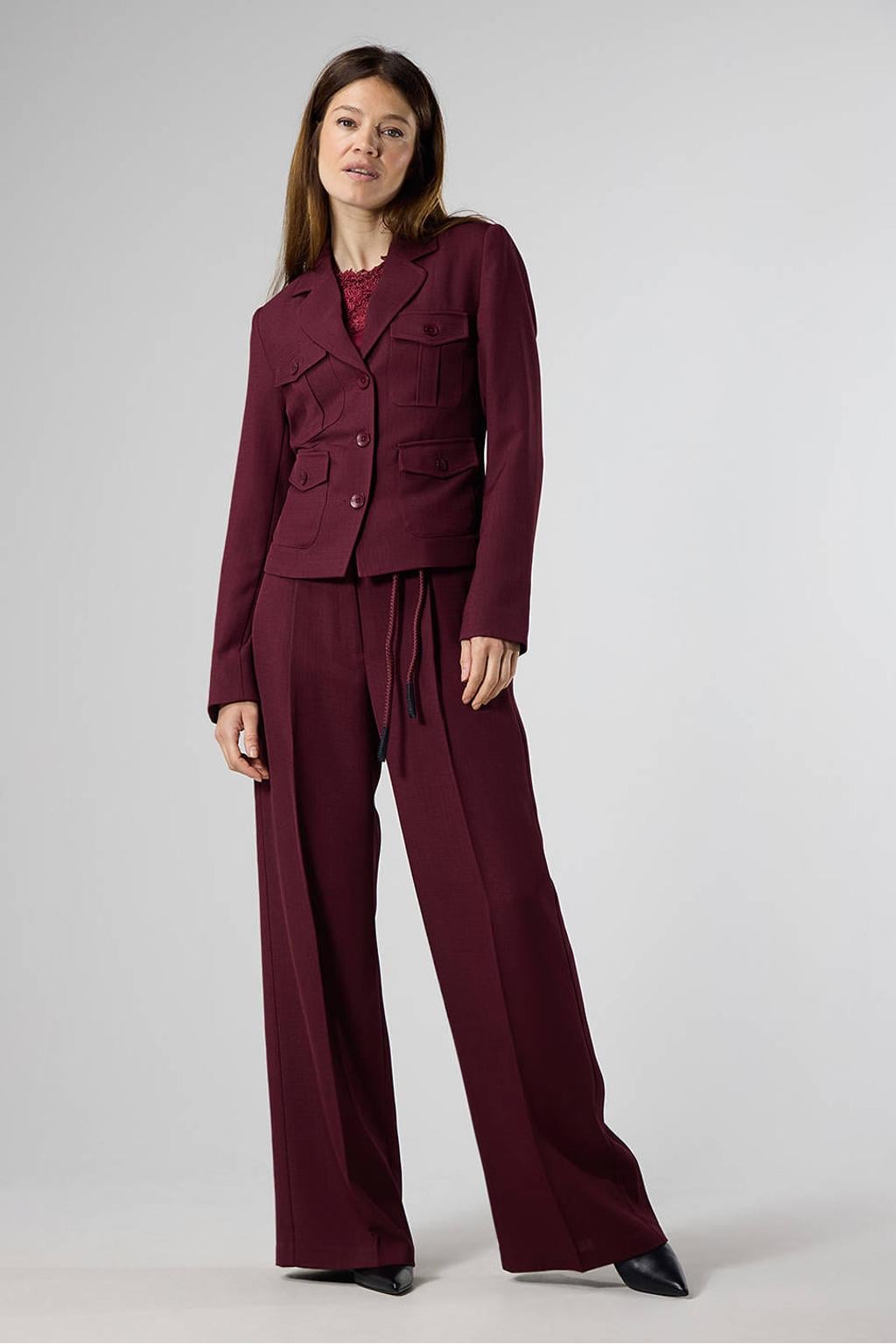 LabeL DOT getailleerde blazer - donkerrood