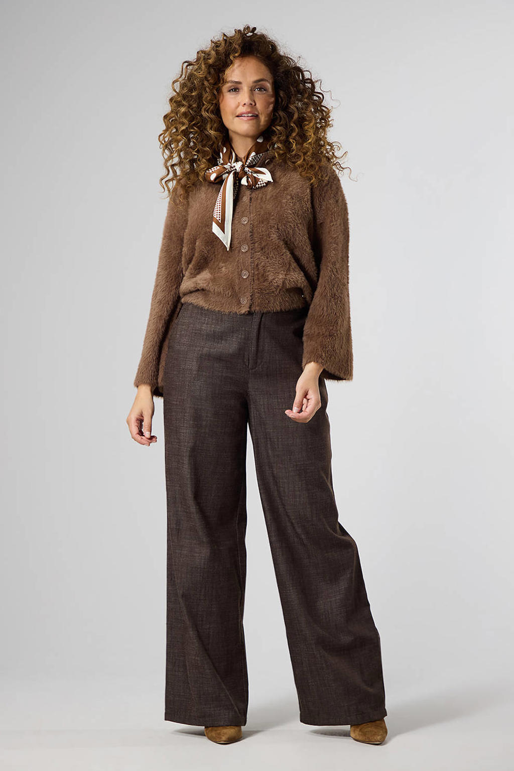 LabeL DOT gevoerd vest - bruin