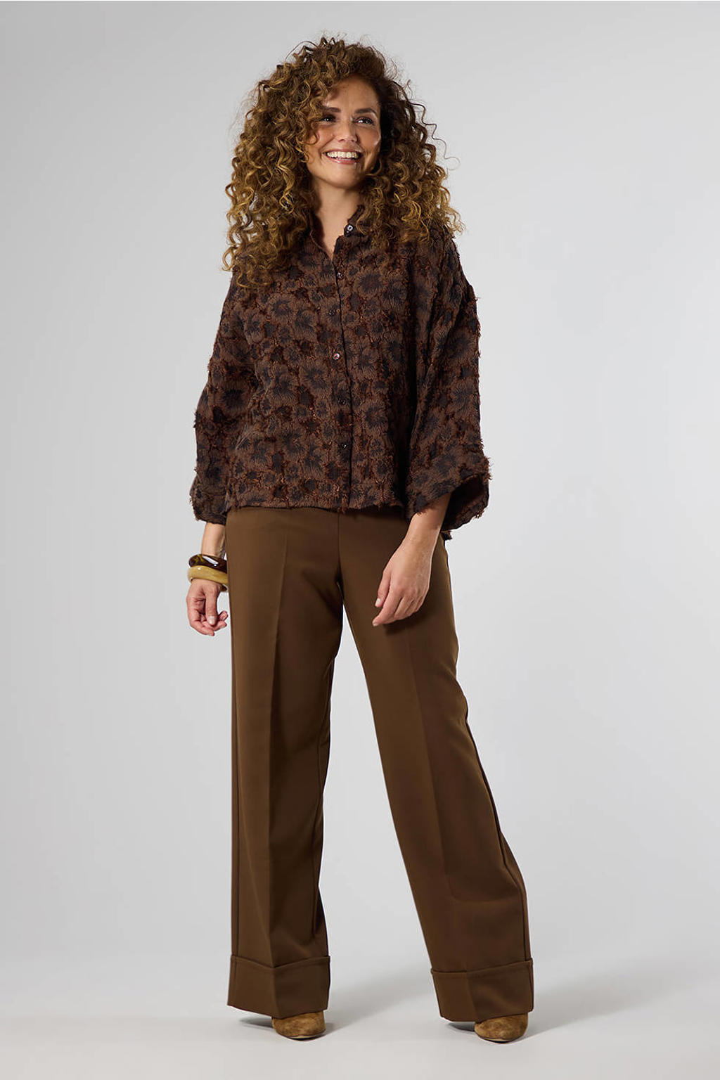 LabeL DOT blouse met print - bruin