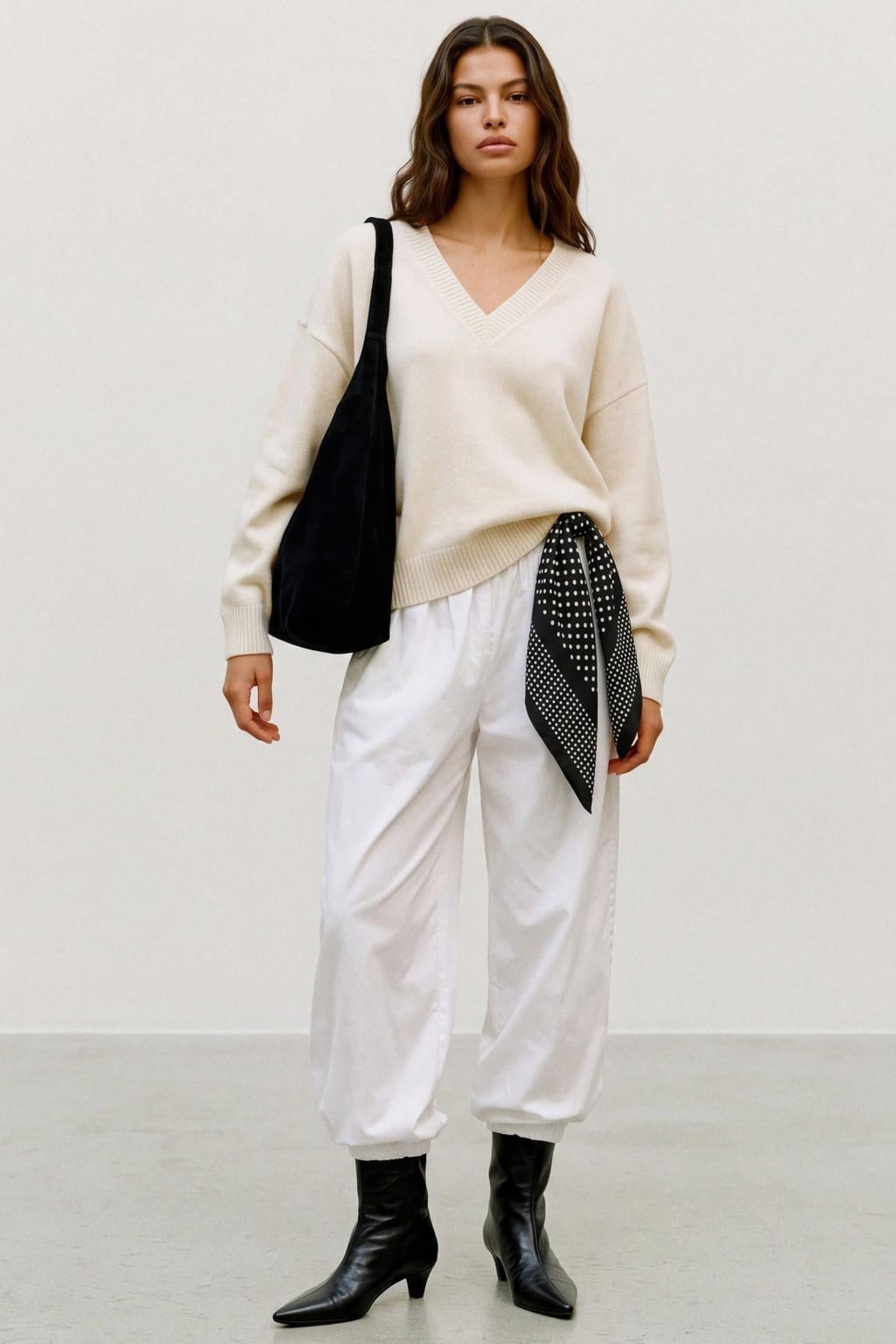 VERO MODA gebreide trui met wol - ecru