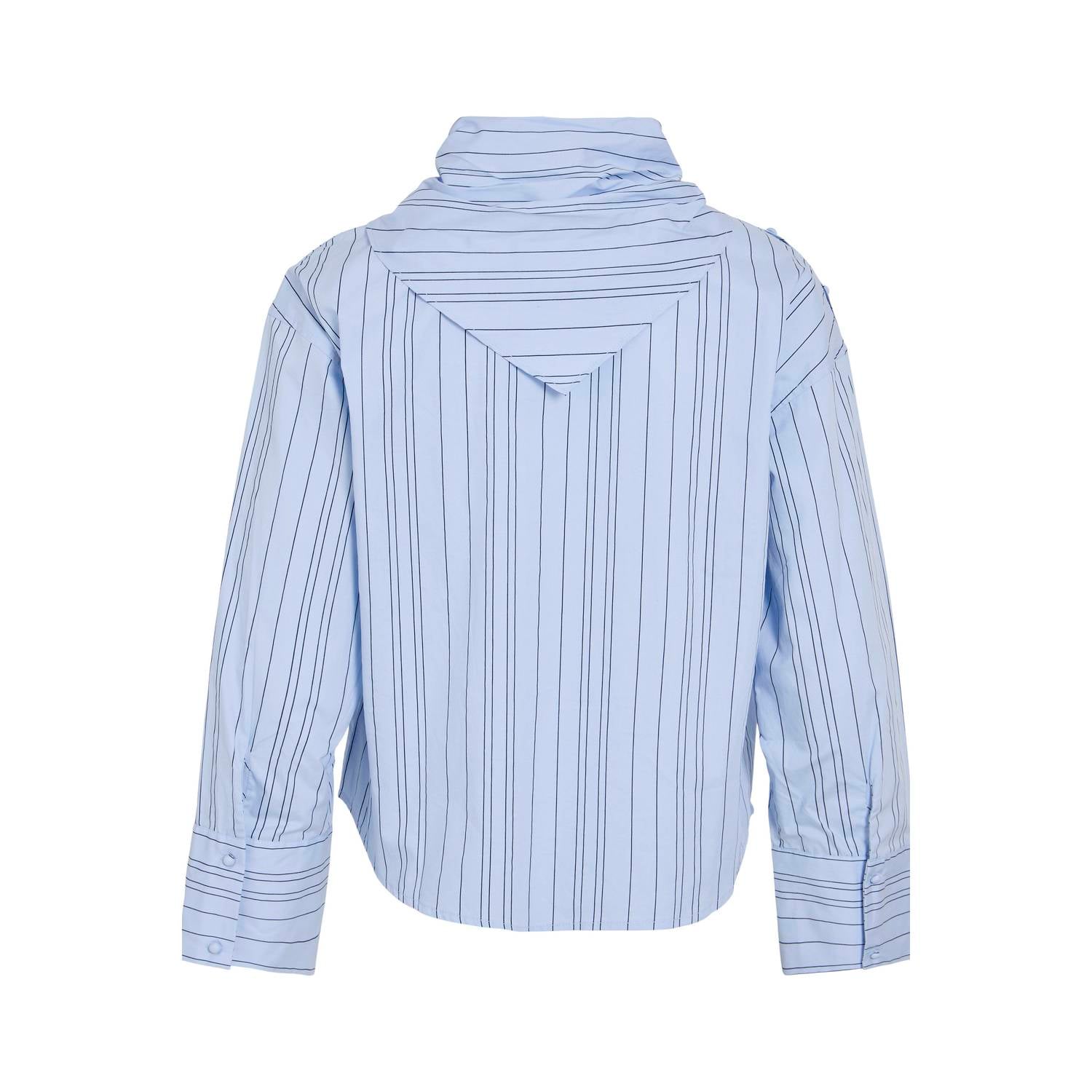 VILA blouse met krijtstreep lichtblauw