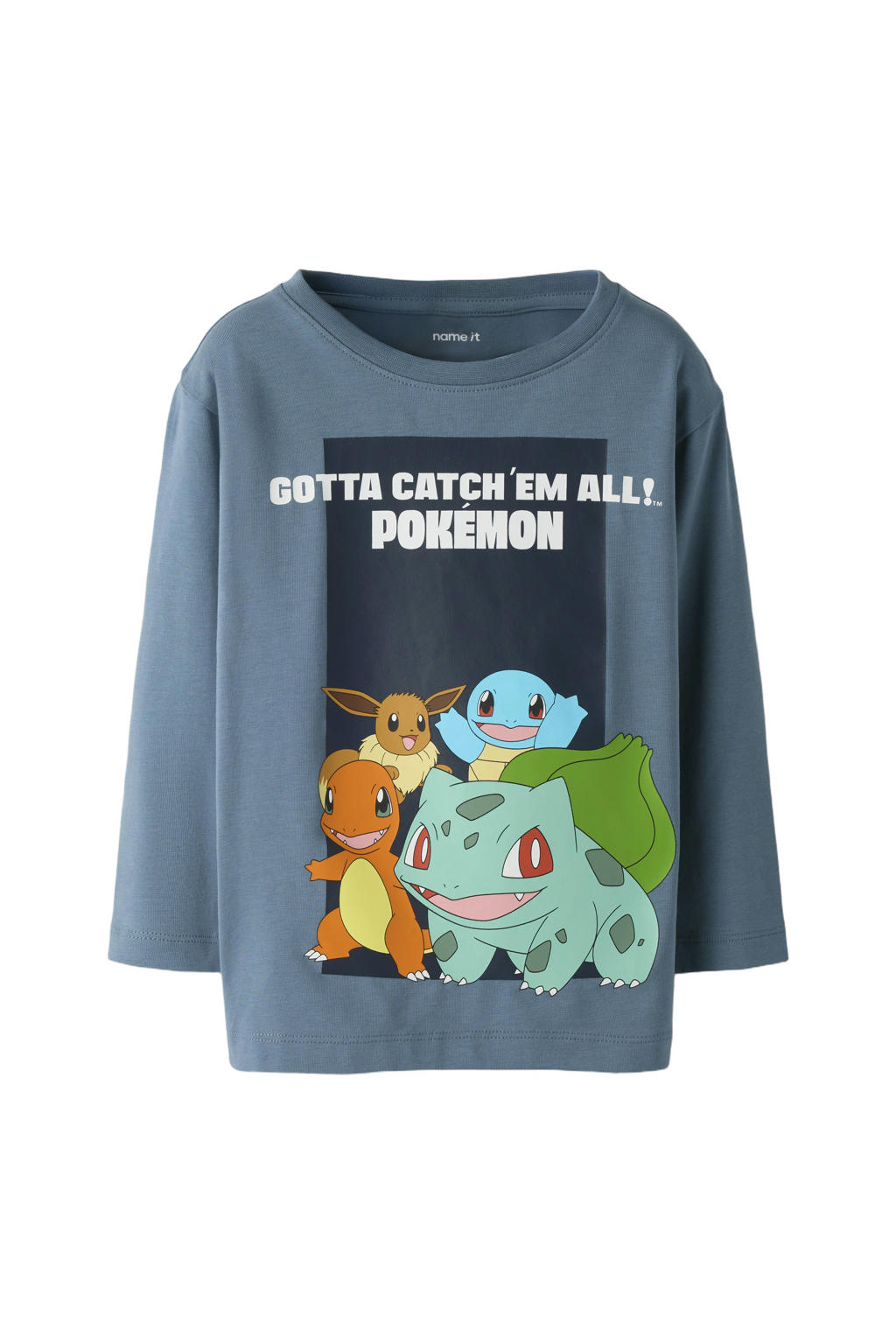 NAME IT MINI Pokemon longsleeve met print - blauw