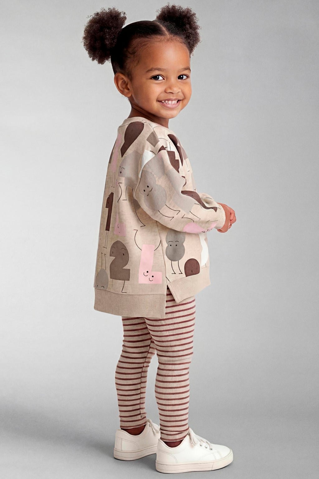 NAME IT MINI sweater met print - beige