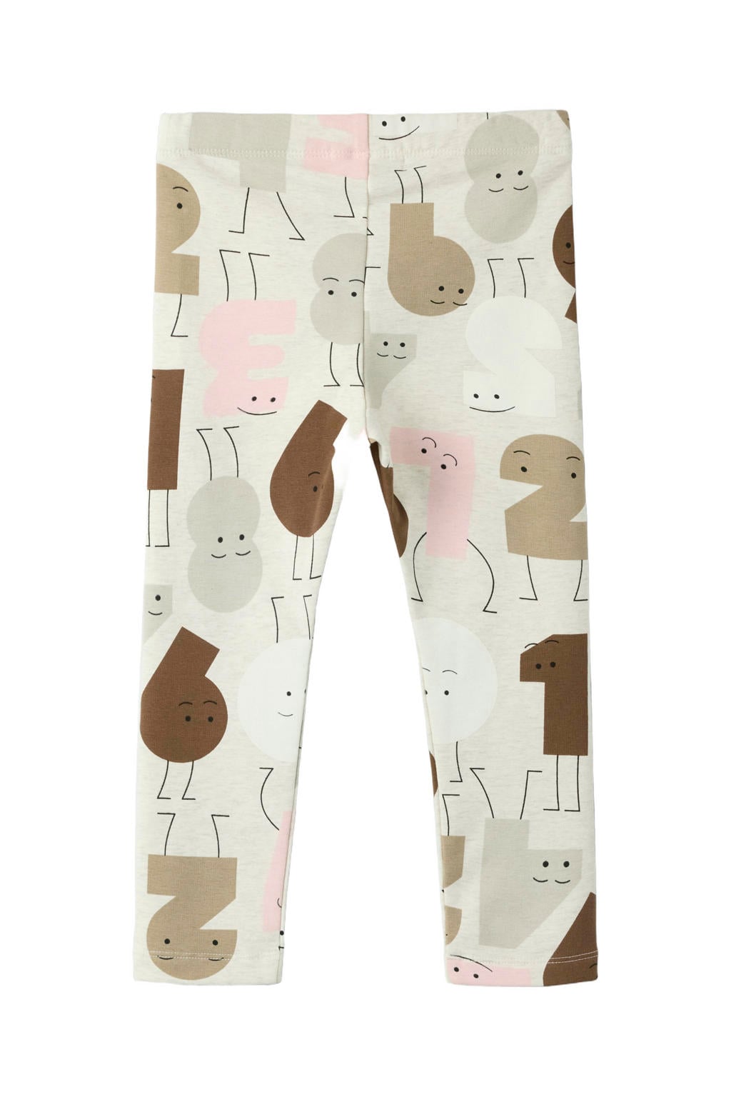 NAME IT MINI legging met print - beige/roze