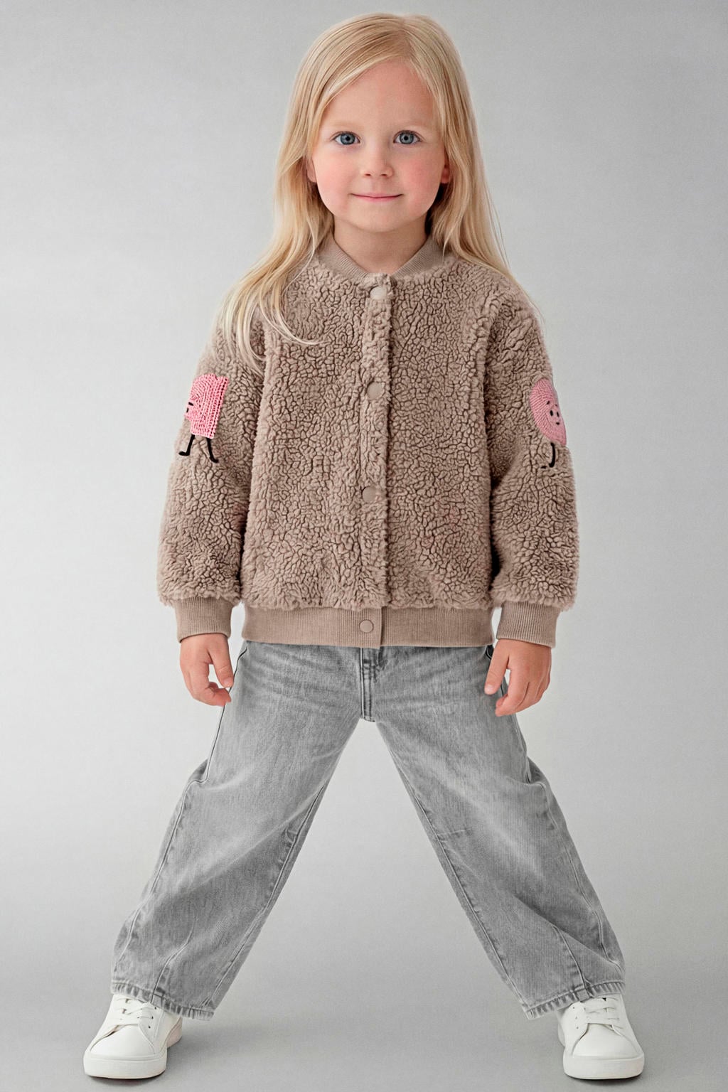 NAME IT MINI teddy baseballjack - beige
