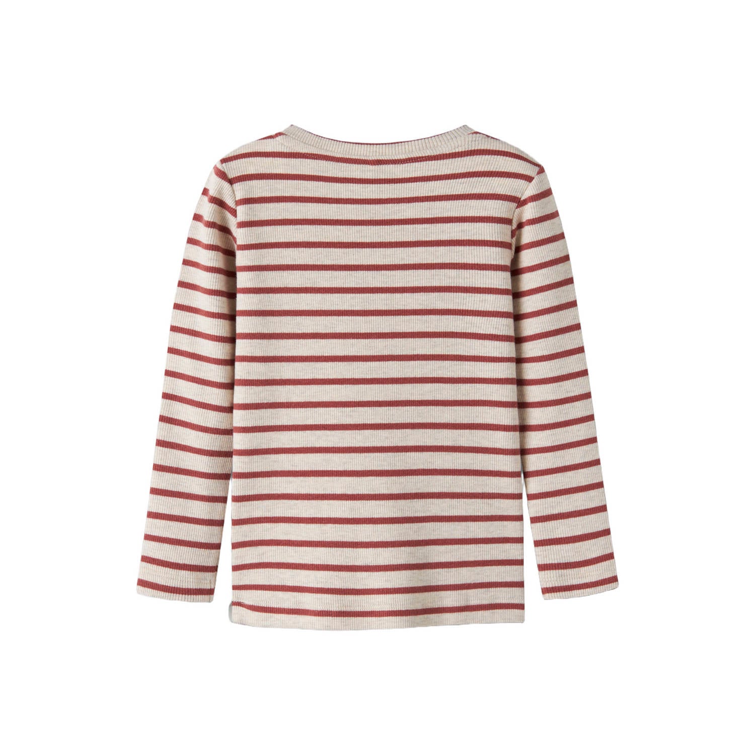 NAME IT MINI gestreepte longsleeve beige rood