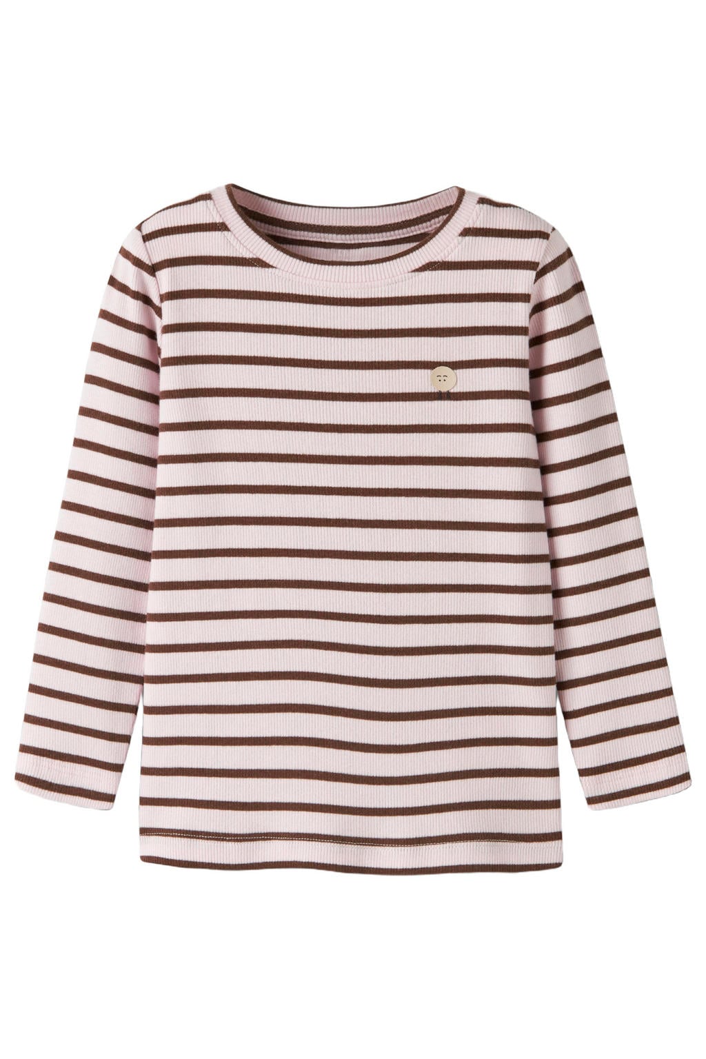 NAME IT MINI gestreepte longsleeve - roze/bruin